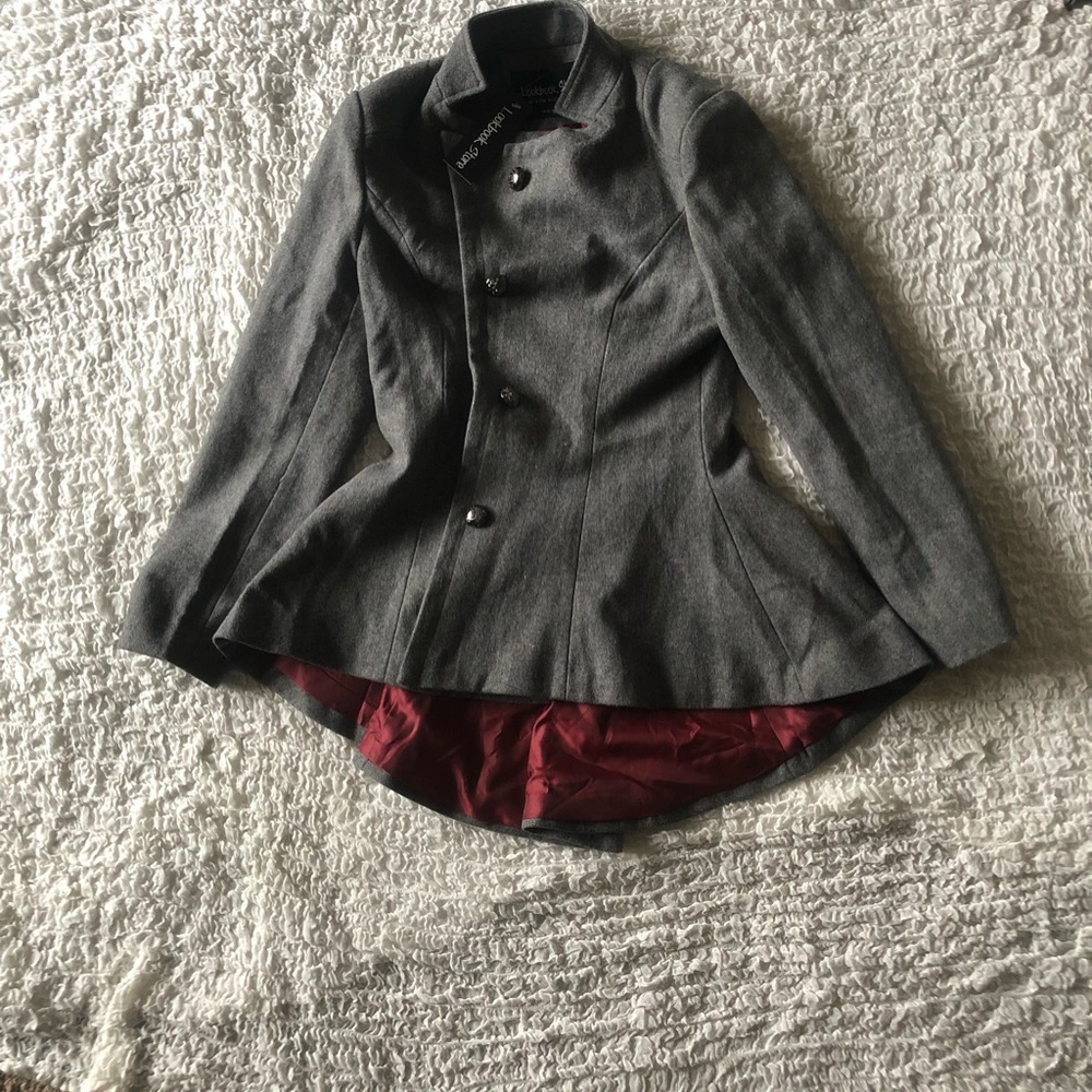 NWT wool peplum pea coat